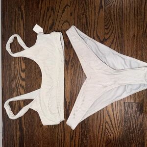 White Textured Bikini Set
